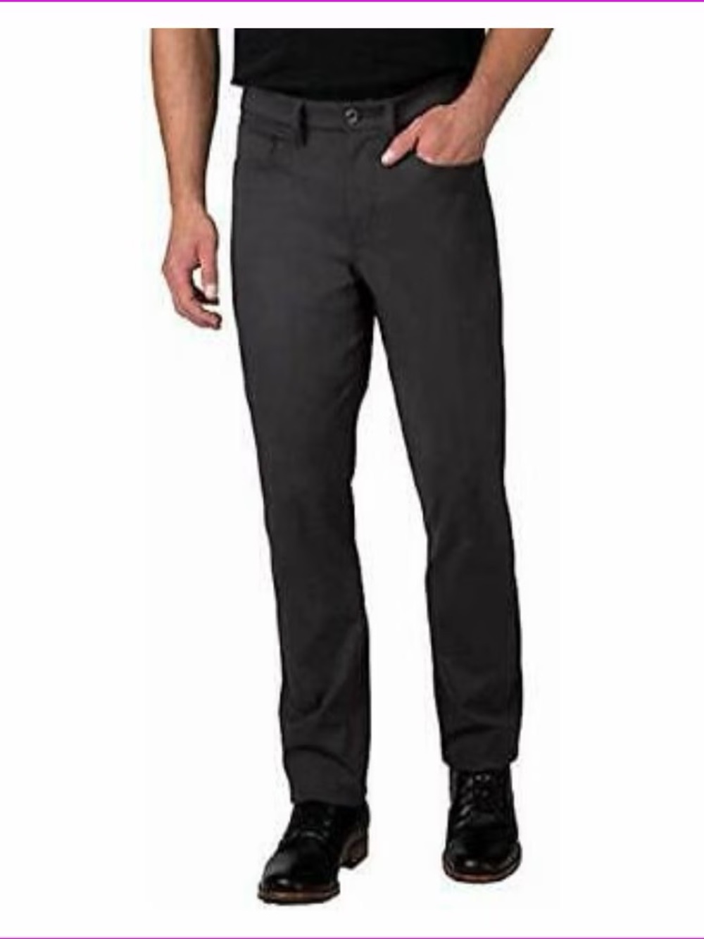 🖤 NWT Weatherproof Vintage Men's Fleece Lined Canvas Pants Black Stretch 36x34